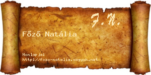 Főző Natália névjegykártya